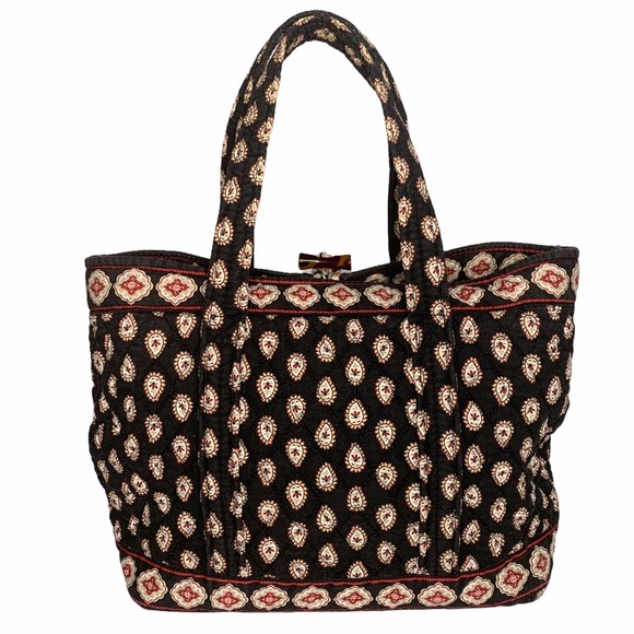 Vera Bradley Handbags - Vera Bradley Classic Black Retired Tear Drop Tote